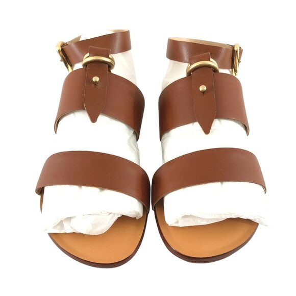 Massimo Matteo Womens Sandals Strappy Leather Open Toe Brown Size 10 - Picture 2 of 6